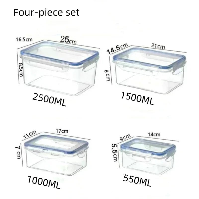 Sealed rectangular refrigerator storage box with lid Plastic crisper microwave - heated lunch box with lid - RELUX.STORE