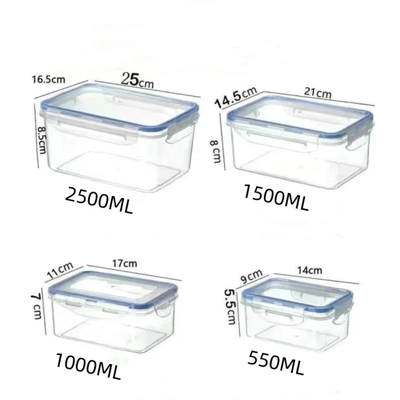 Sealed rectangular refrigerator storage box with lid Plastic crisper microwave - heated lunch box with lid - RELUX.STORE