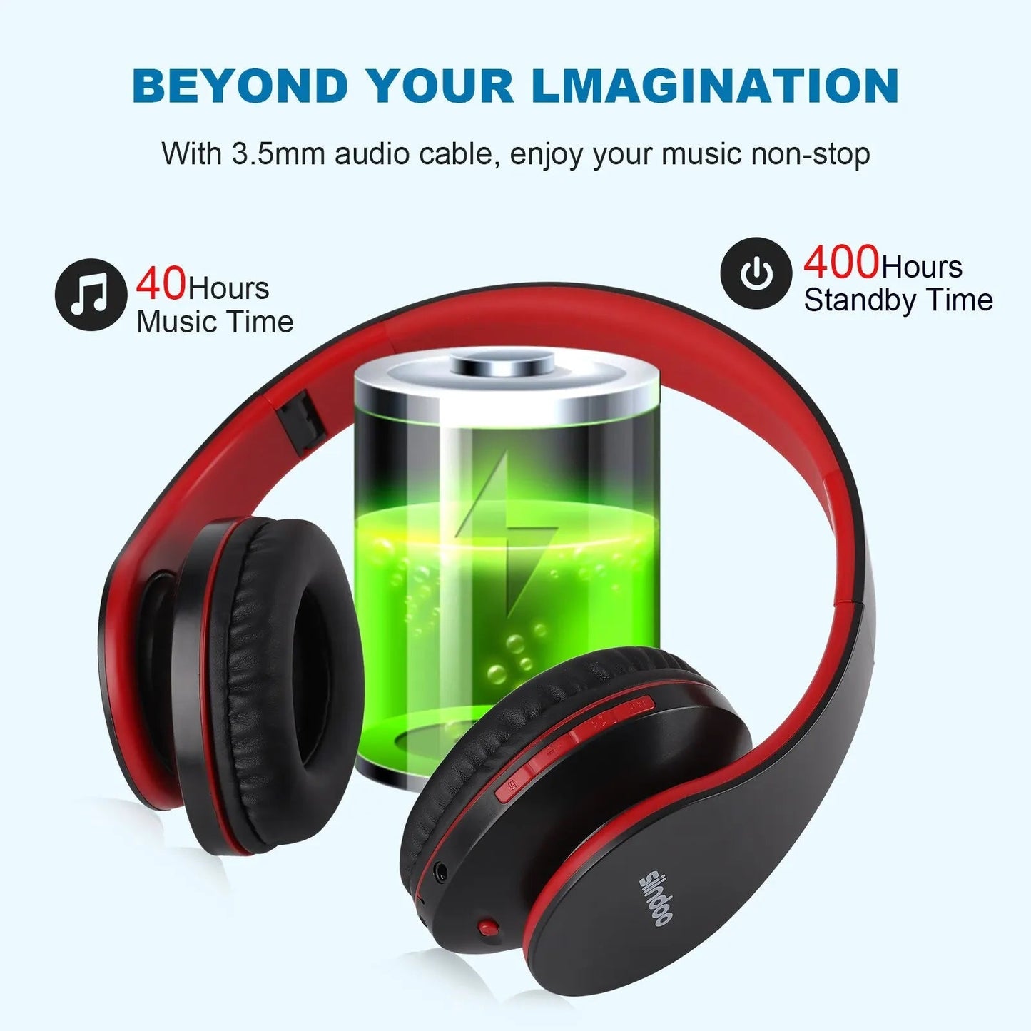 Siindoo JH - 812 Wireless Headphone Foldable Stereo BT5.1 Earphones Music Headset FM and Support SD Card with Mic for Mobile PC TV - RELUX.STORE