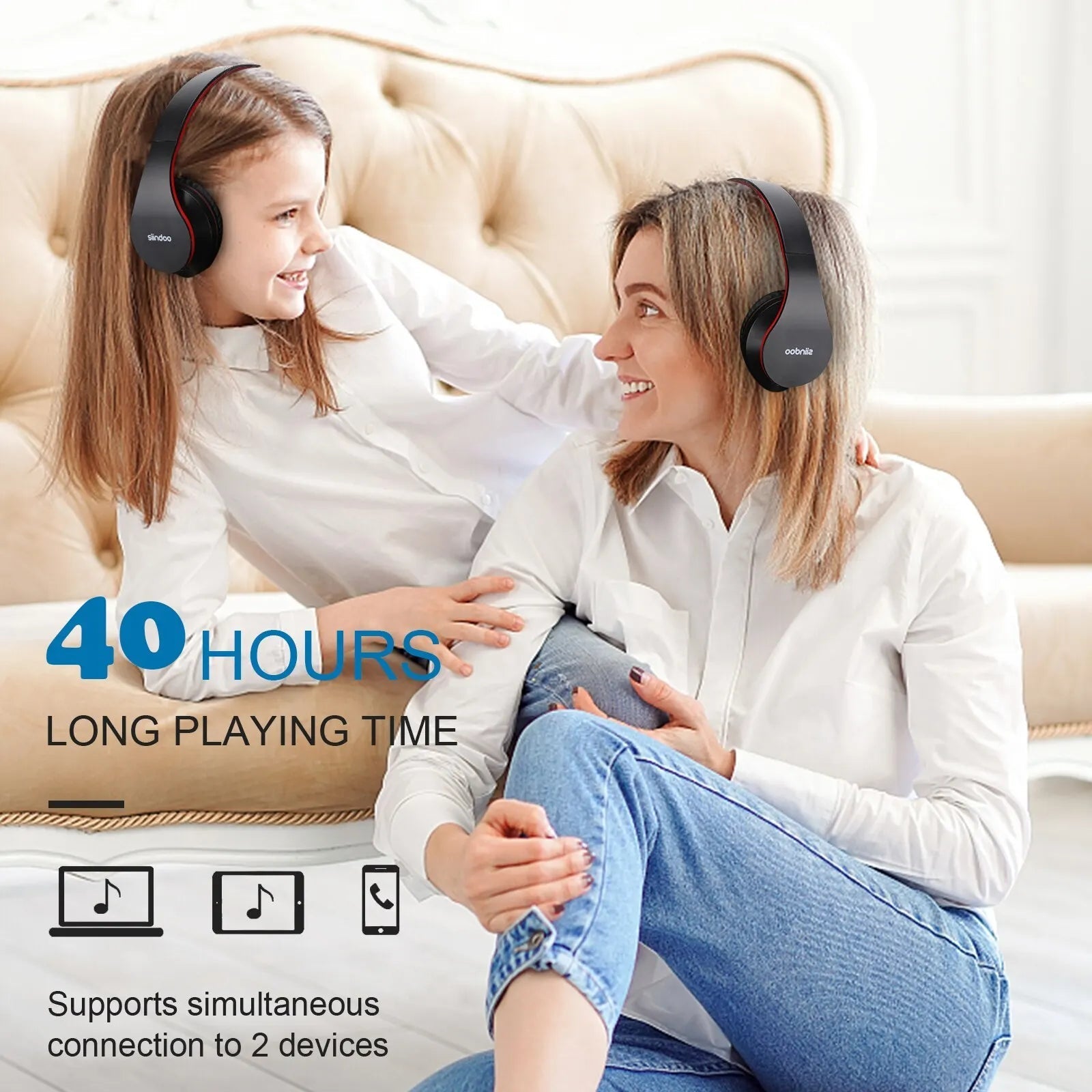 Siindoo JH - 812 Wireless Headphone Foldable Stereo BT5.1 Earphones Music Headset FM and Support SD Card with Mic for Mobile PC TV - RELUX.STORE