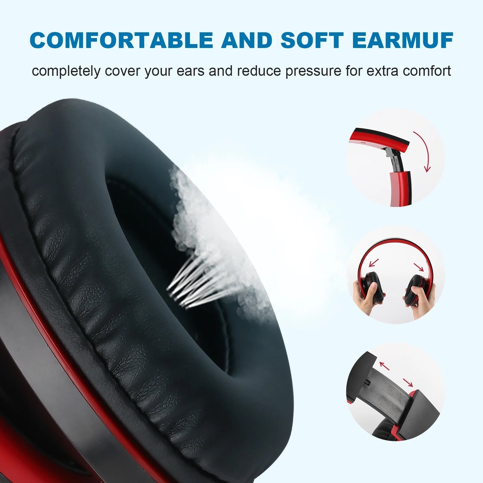 Siindoo JH - 812 Wireless Headphone Foldable Stereo BT5.1 Earphones Music Headset FM and Support SD Card with Mic for Mobile PC TV - RELUX.STORE