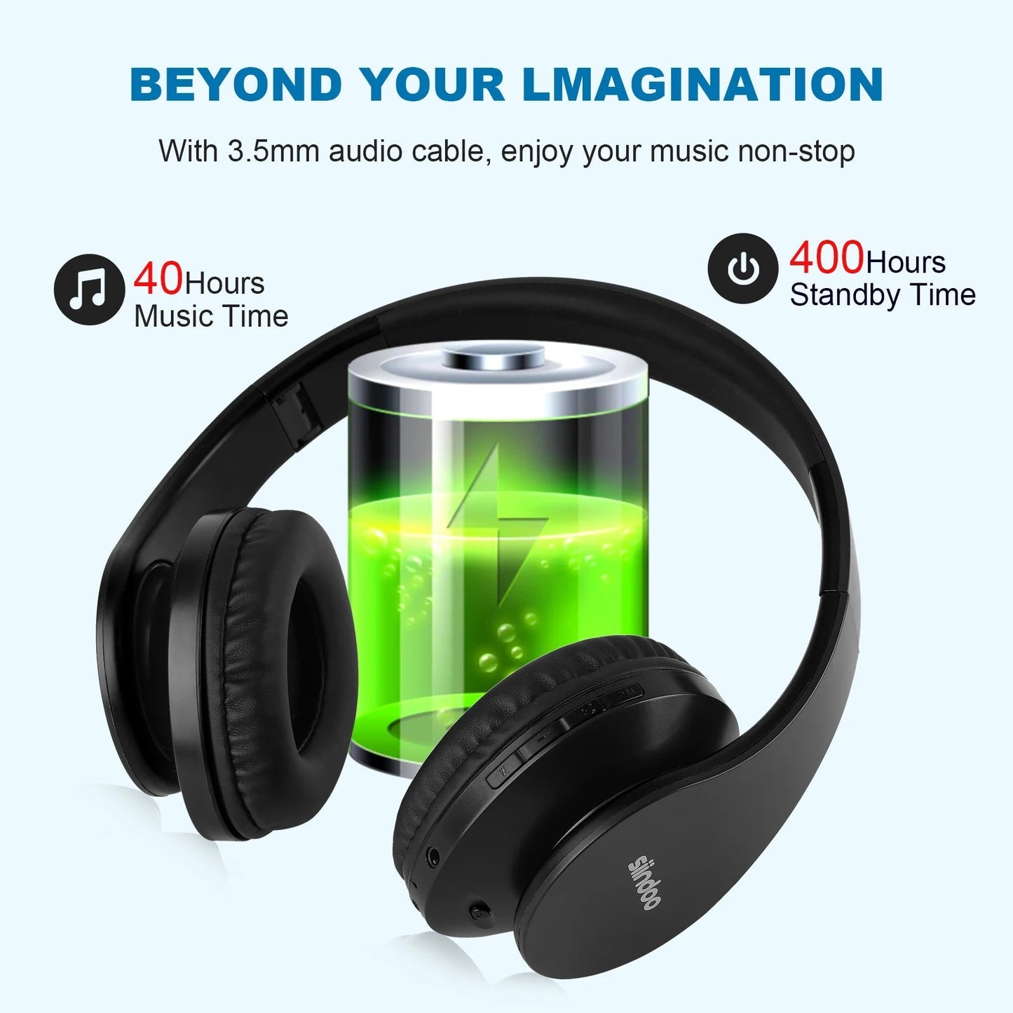 Siindoo JH - 812 Wireless Headphone Foldable Stereo BT5.1 Earphones Music Headset FM and Support SD Card with Mic for Mobile PC TV - RELUX.STORE