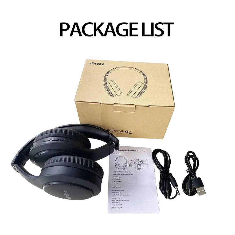 "Siindoo JH919 Wireless Bluetooth Headphones – Foldable Stereo Earphones with Super Bass, Noise Reduction & Mic for Laptop, PC & TV" - RELUX.STORE