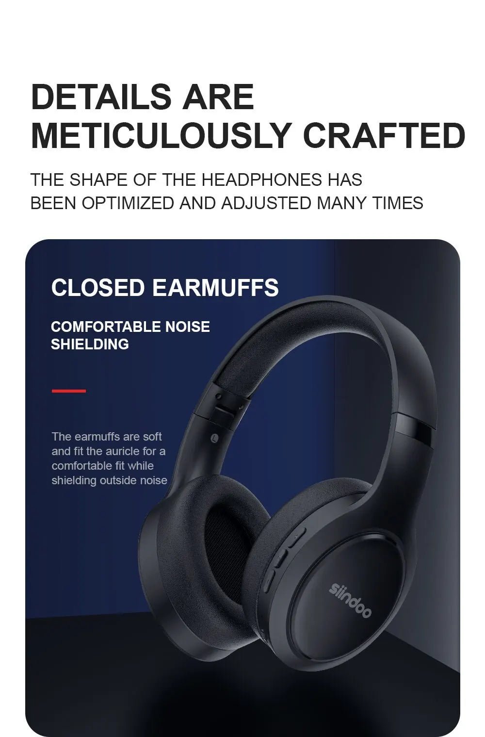 "Siindoo JH919 Wireless Bluetooth Headphones – Foldable Stereo Earphones with Super Bass, Noise Reduction & Mic for Laptop, PC & TV" - RELUX.STORE