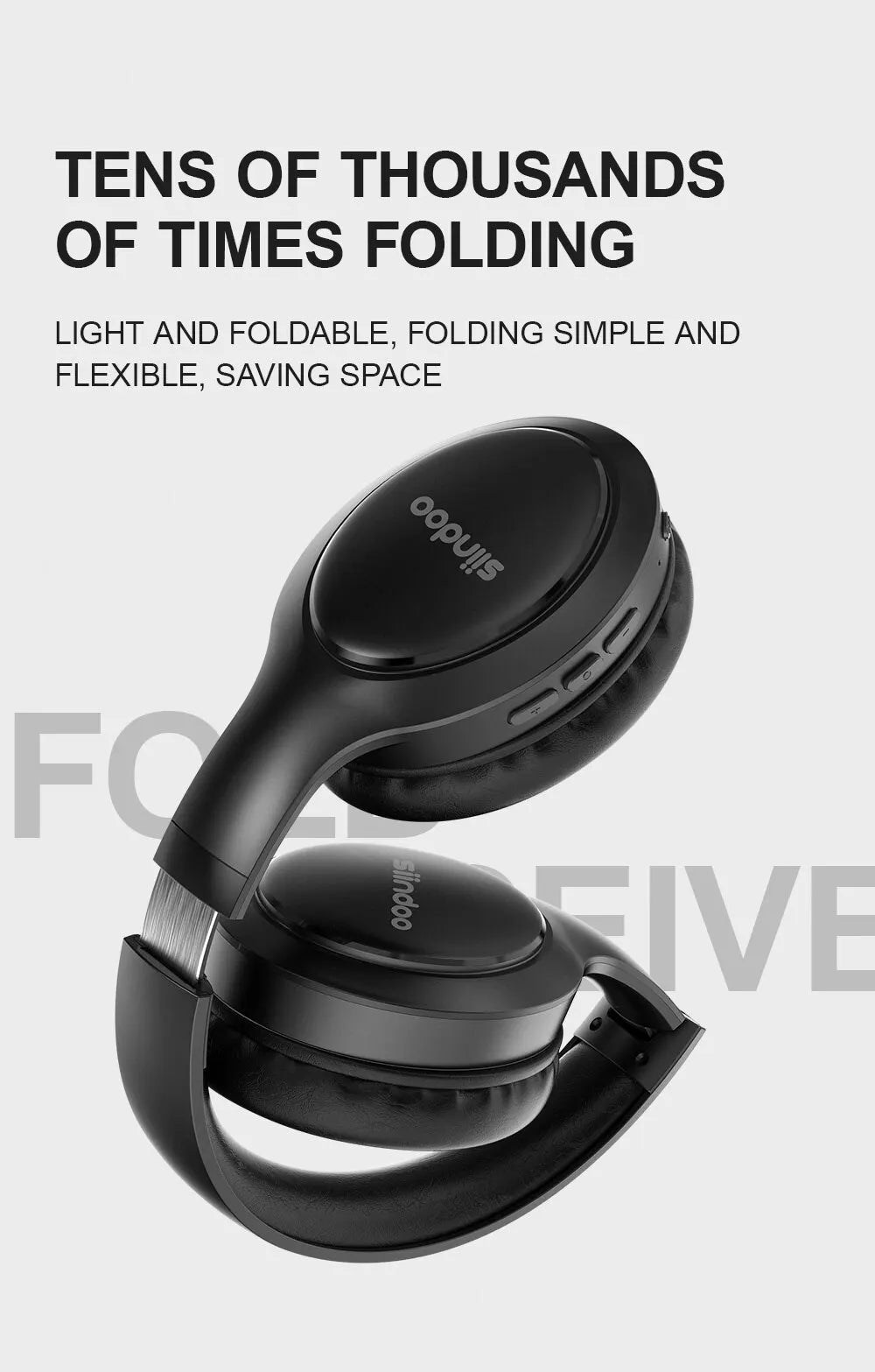 "Siindoo JH919 Wireless Bluetooth Headphones – Foldable Stereo Earphones with Super Bass, Noise Reduction & Mic for Laptop, PC & TV" - RELUX.STORE