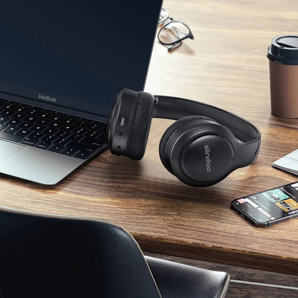 "Siindoo JH919 Wireless Bluetooth Headphones – Foldable Stereo Earphones with Super Bass, Noise Reduction & Mic for Laptop, PC & TV" - RELUX.STORE