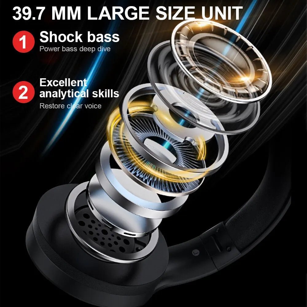 "Siindoo JH919 Wireless Bluetooth Headphones – Foldable Stereo Earphones with Super Bass, Noise Reduction & Mic for Laptop, PC & TV" - RELUX.STORE