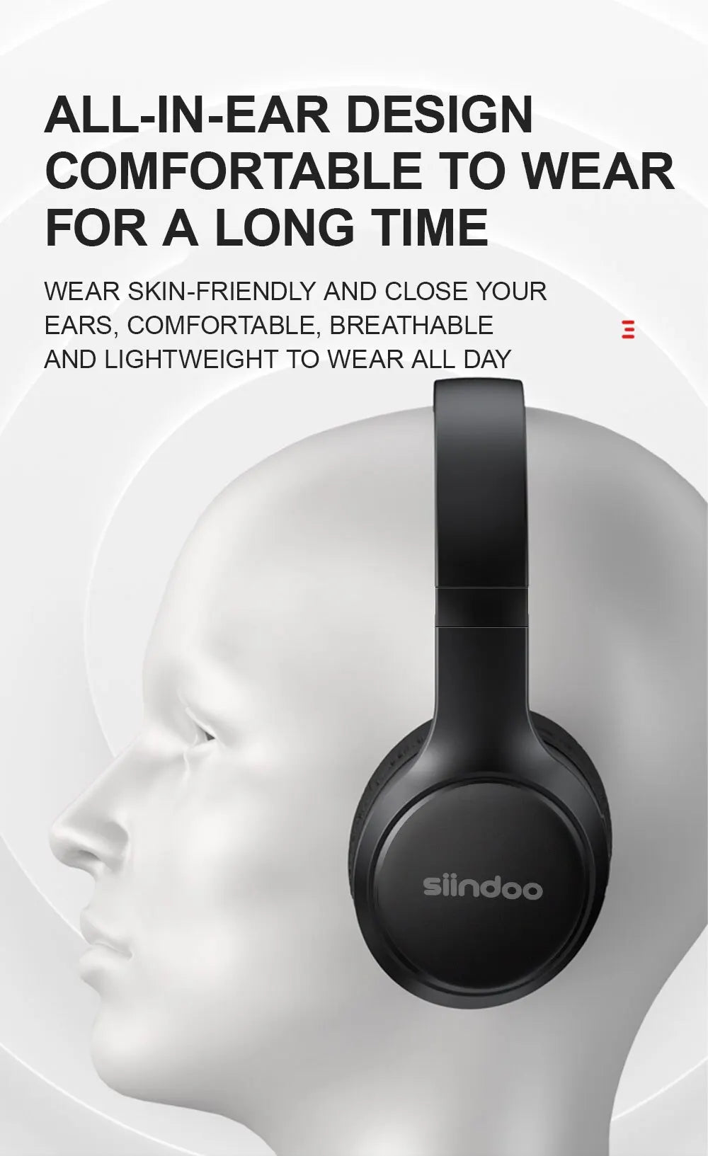"Siindoo JH919 Wireless Bluetooth Headphones – Foldable Stereo Earphones with Super Bass, Noise Reduction & Mic for Laptop, PC & TV" - RELUX.STORE