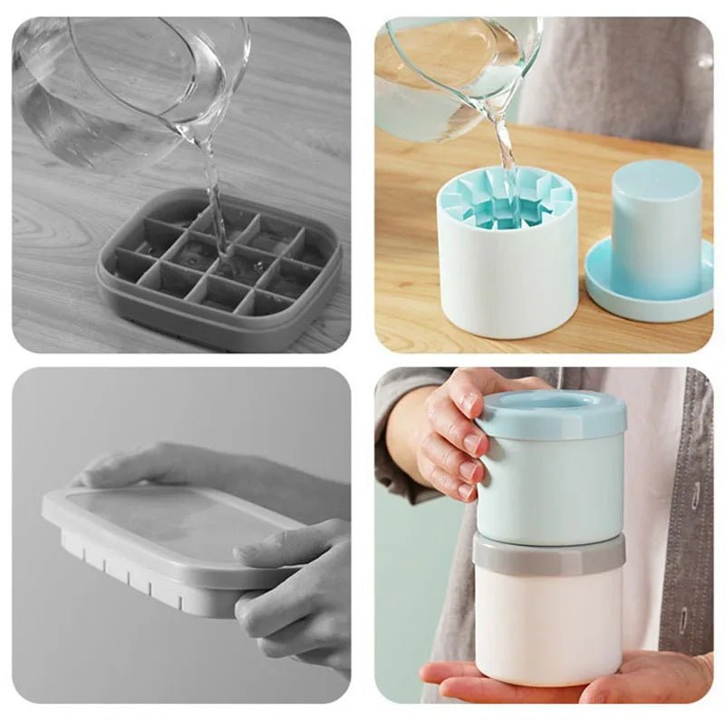 Silicone Ice Cube Mold Round Ice Bucket Summer Homemade DIY Refrigerator Freeze Ice Maker Creative Ice Cube Mold Barware Tools - RELUX.STORE