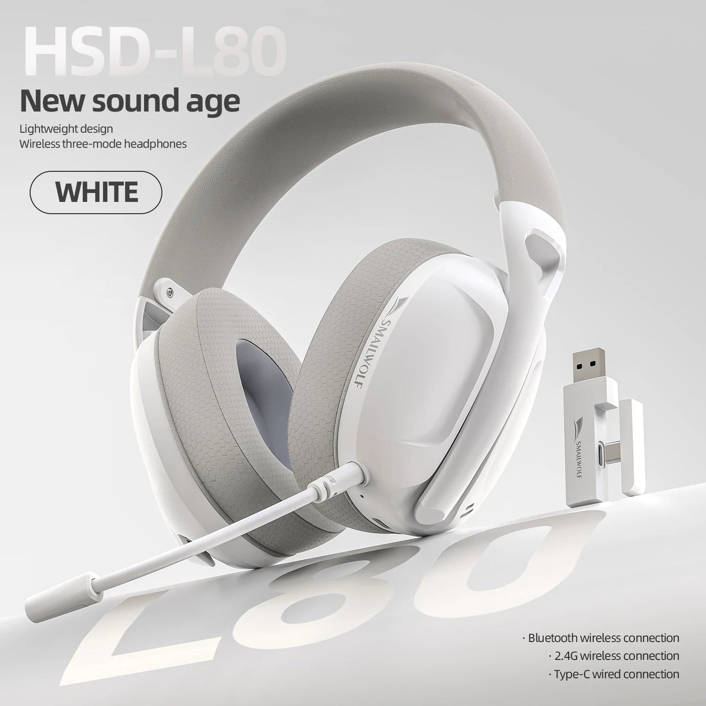 SMAILWOLF L80 Bluetooth Wireless & Wired Gaming Headset – Lightweight Laptop & Home Headphones with Mic - RELUX.STORE