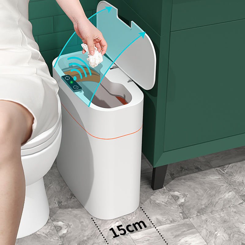 Smart Trash Can With Lid For Bedroom And Living Room Kitchen Storage Box Trash Can Induction Small Car Box Automatic Smart Dustbin Smart Trash Bin - RELUX.STORE