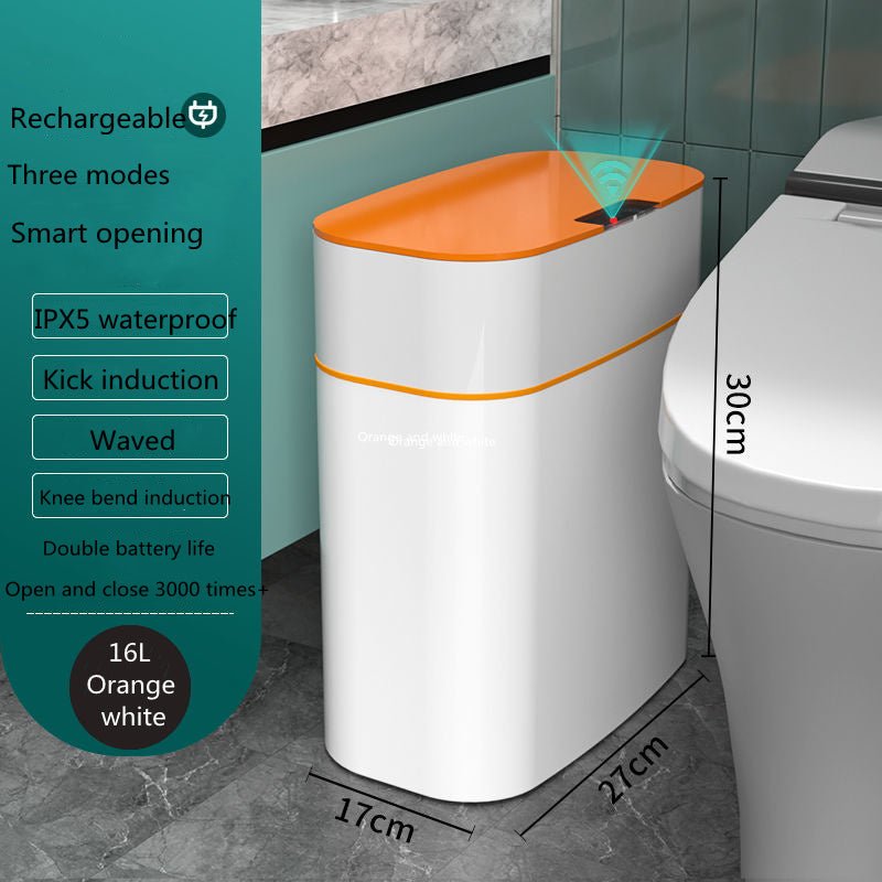 Smart Trash Can With Lid For Bedroom And Living Room Kitchen Storage Box Trash Can Induction Small Car Box Automatic Smart Dustbin Smart Trash Bin - RELUX.STORE
