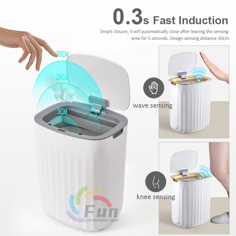 Smart Trash Can With Lid For Bedroom And Living Room Kitchen Storage Box Trash Can Induction Small Car Box Automatic Smart Dustbin Smart Trash Bin - RELUX.STORE