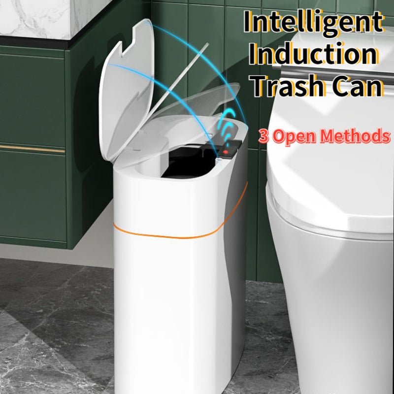 Smart Trash Can With Lid For Bedroom And Living Room Kitchen Storage Box Trash Can Induction Small Car Box Automatic Smart Dustbin Smart Trash Bin - RELUX.STORE