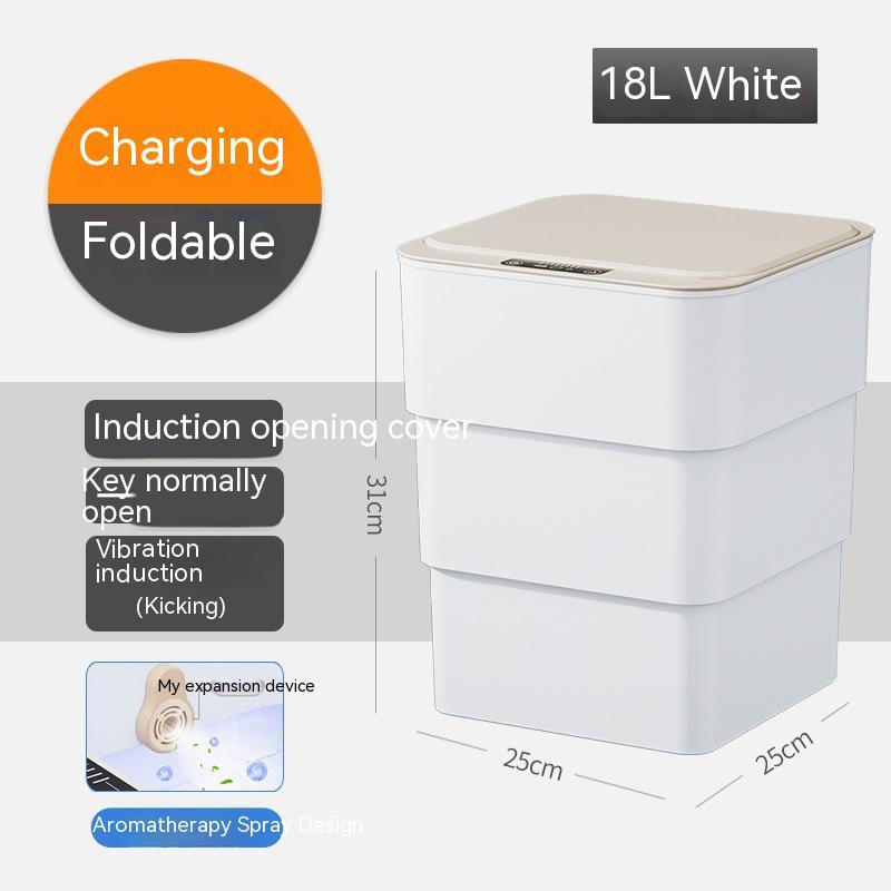 Smart Trash Can With Lid For Bedroom And Living Room Kitchen Storage Box Trash Can Induction Small Car Box Automatic Smart Dustbin Smart Trash Bin - RELUX.STORE