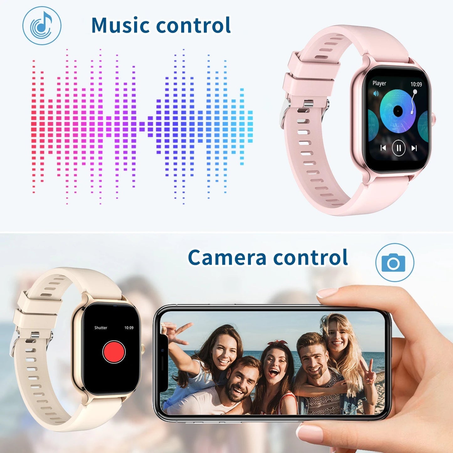Smart watch wireless calling/dial Sport mode calling reminder and rejection fitness monitoring for iPhone/Andriod - RELUX.STORE