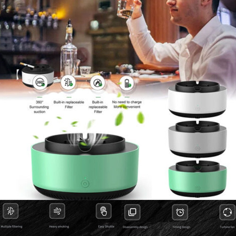 Smoke Removal Air Purification Ashtray Anion Purification Practical Automatic Purifier Ashtray Portable Gadgets For Car Ashtray - RELUX.STORE