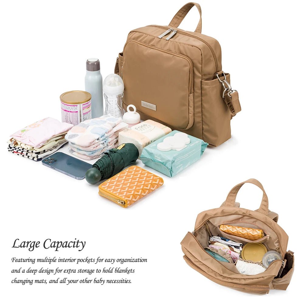 Soboba 2023 New Diaper Bags for Mother Waterproof Large Capacity Solid Polyester Diaper Backpacks Travel Bag for Newborn Baby - RELUX.STORE