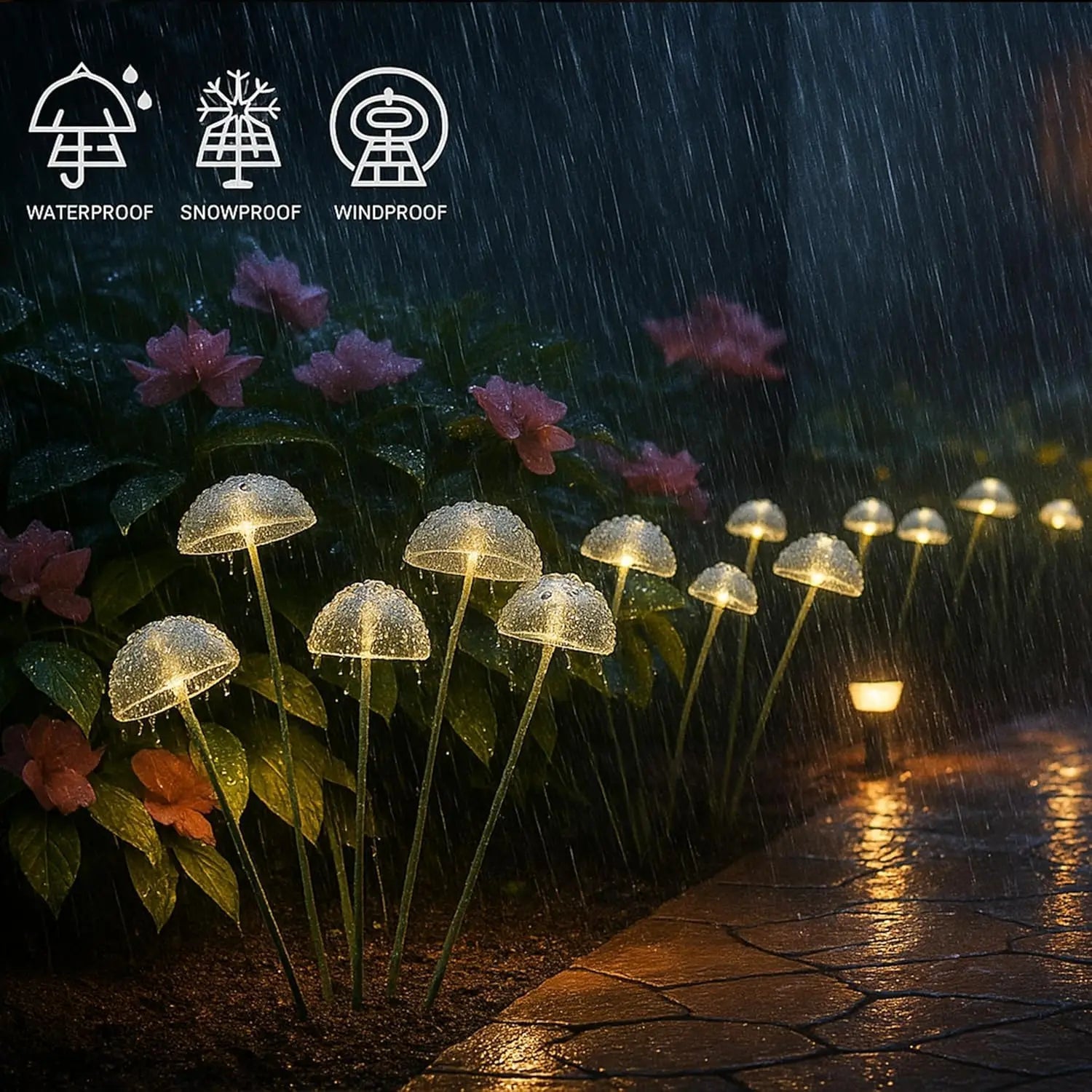"Solar Garden Lights Outdoor Waterproof – Dual Mode LED Mushroom Lights for Patio, Pathway, Yard & Landscape Decoration | Jellyfish Style Ambiance Lighting" - RELUX.STORE