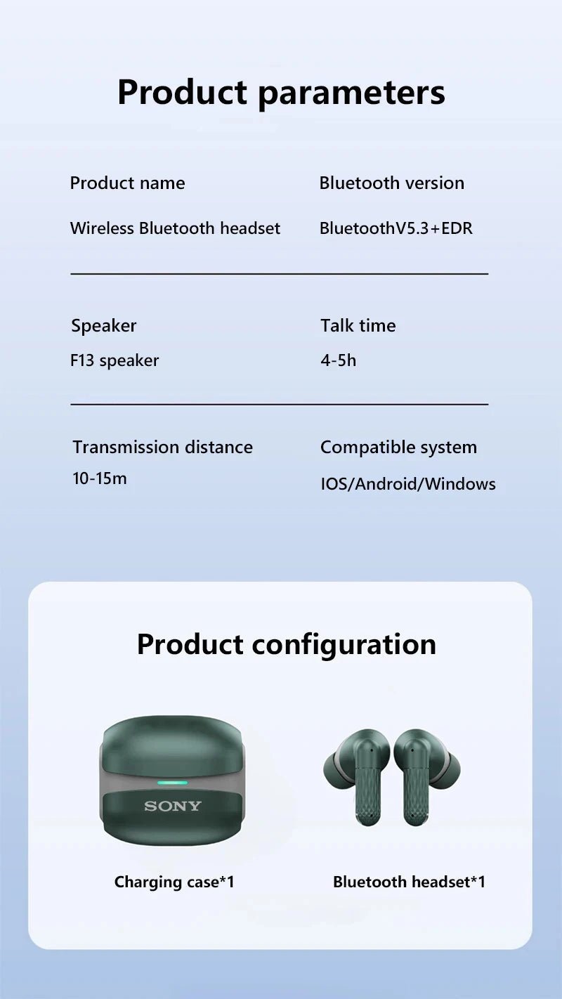 "Sony Wireless In - Ear Earbuds with Mic – Bluetooth Headphones for iPhone, Samsung, Huawei & Xiaomi, Motion Music & Gaming Earphones" - RELUX.STORE