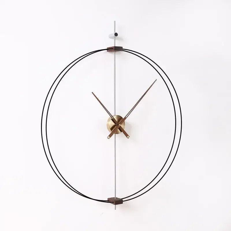 Spanish Minimalist Wall Clock Creative Luxury Living Room Art Clocks Solid Wood Pointer Large Wall Clock Silent Movement Clocks - RELUX.STORE