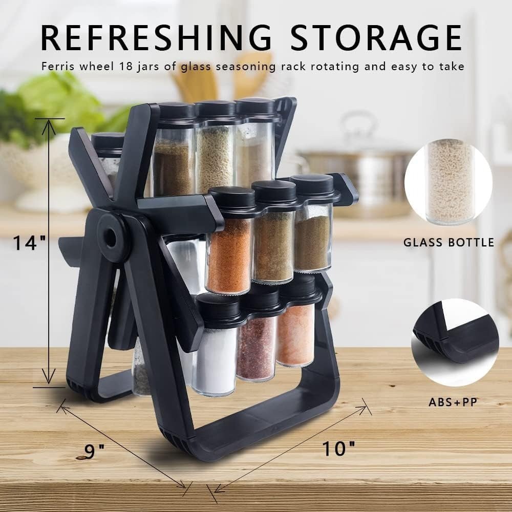 Spice Rack Organizer With 18 Spice Jars - RELUX.STORE