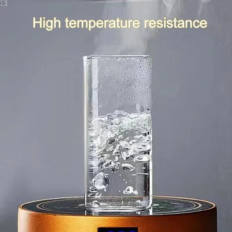Square Heat Resistant Coffee Glass Cup With Lid and Straw Transparent Milk Tea Juice Cups Coffee Mug For Home Bar Drinkware - RELUX.STORE