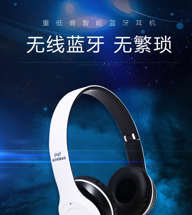 Stereo P47 Bluetooth 5.0 Headset – Foldable Wireless Sports & Gaming Earphones for iPhone & Xiaomi - RELUX.STORE