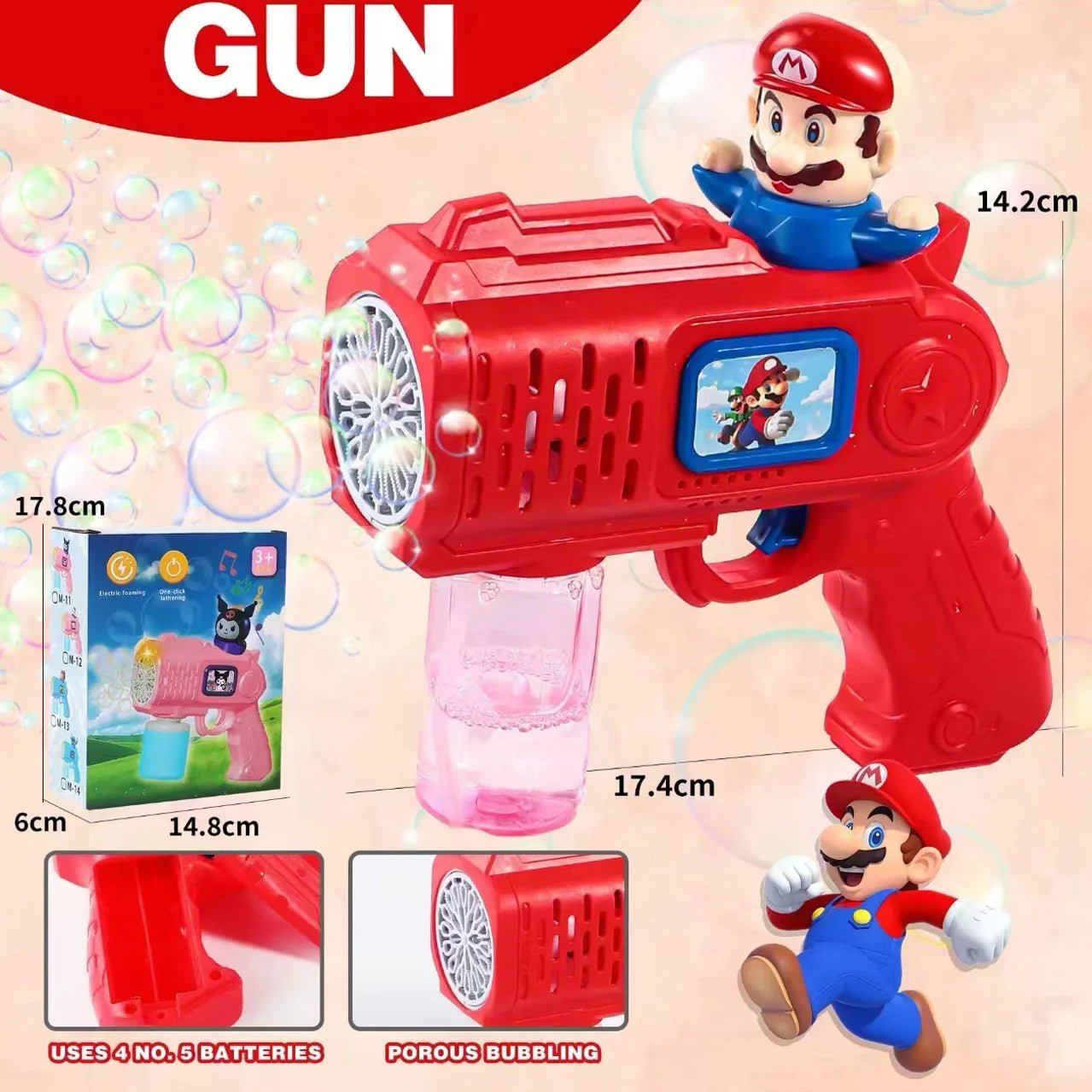 “Stitch Electric Bubble Gun – Automatic Bubble Blower Toy with Light for Kids, Fun Outdoor Bubble Machine for Boys & Girls Gift” - RELUX.STORE
