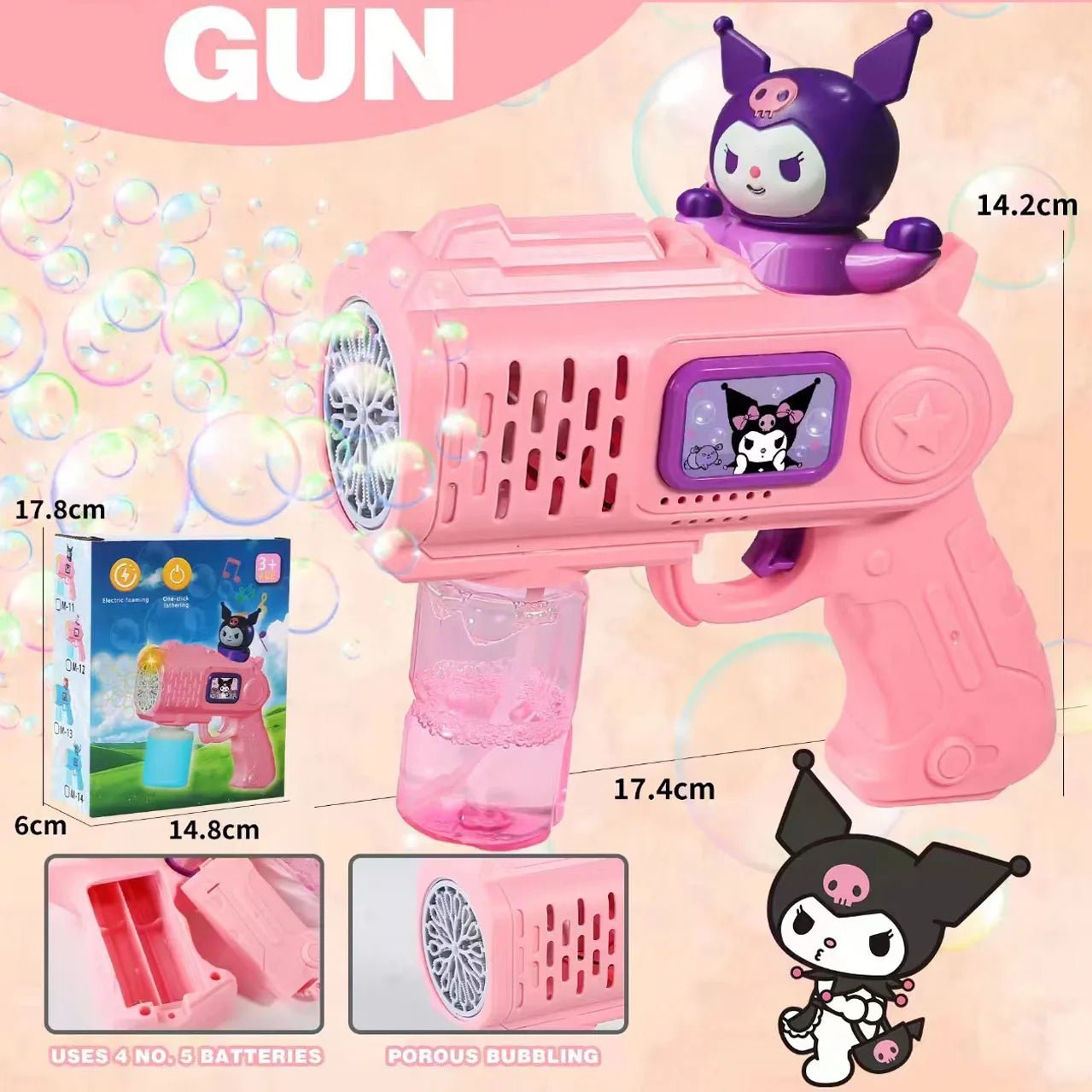 “Stitch Electric Bubble Gun – Automatic Bubble Blower Toy with Light for Kids, Fun Outdoor Bubble Machine for Boys & Girls Gift” - RELUX.STORE
