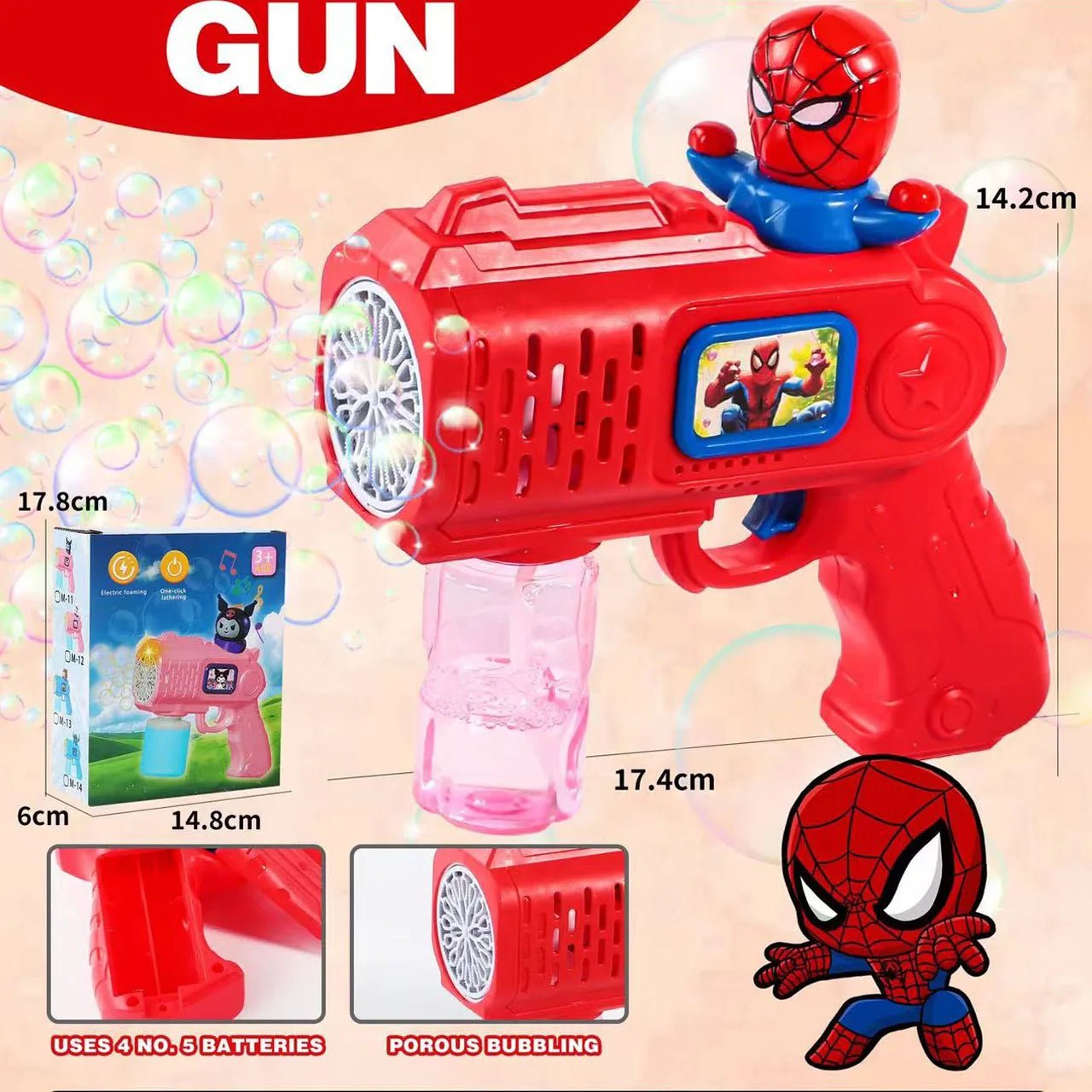 “Stitch Electric Bubble Gun – Automatic Bubble Blower Toy with Light for Kids, Fun Outdoor Bubble Machine for Boys & Girls Gift” - RELUX.STORE