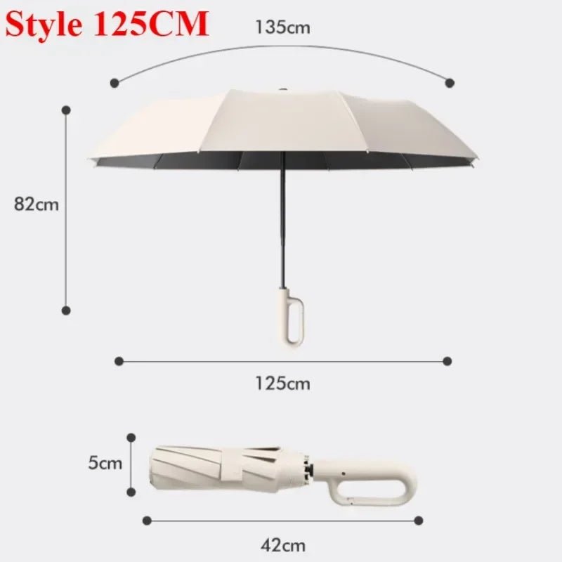 Strong Windproof Automatic Umbrella Sunshade UV Protection Folding Men's Umbrella Buckle Rain Large Parasol for Women - RELUX.STORE