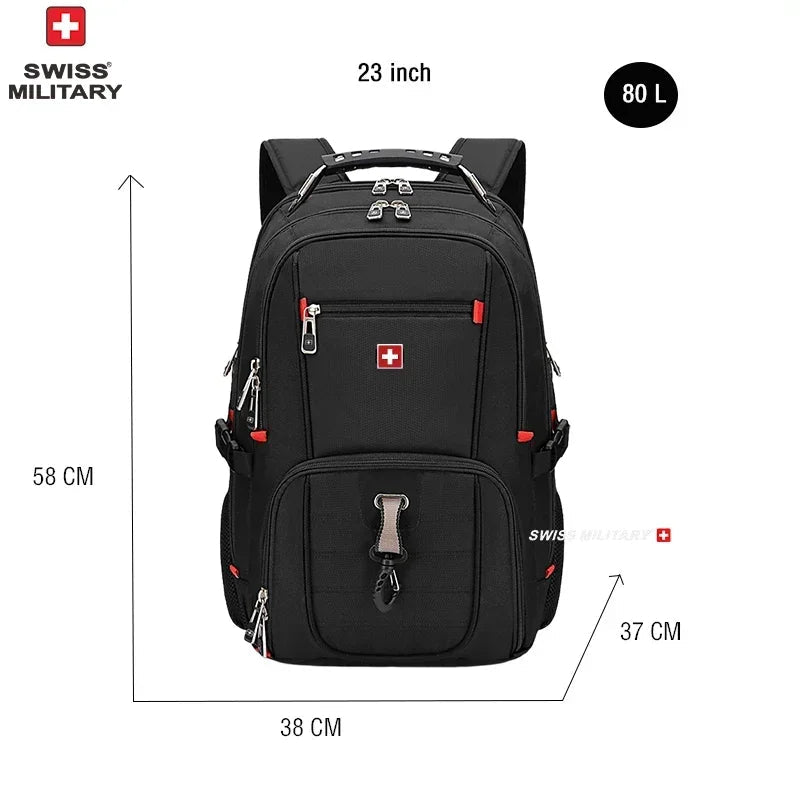 SWISS 17" Laptop Backpack – Waterproof USB Charging Port, Swiss - Style Multifunctional Rucksack for School, Hiking & Travel - RELUX.STORE