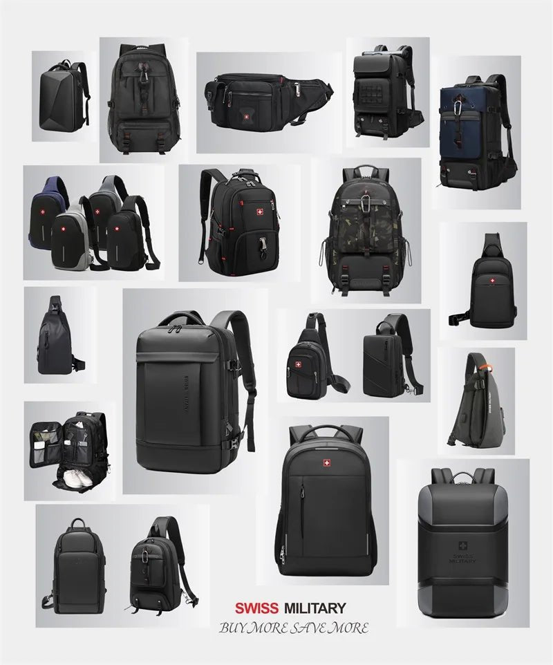 SWISS 17" Laptop Backpack – Waterproof USB Charging Port, Swiss - Style Multifunctional Rucksack for School, Hiking & Travel - RELUX.STORE