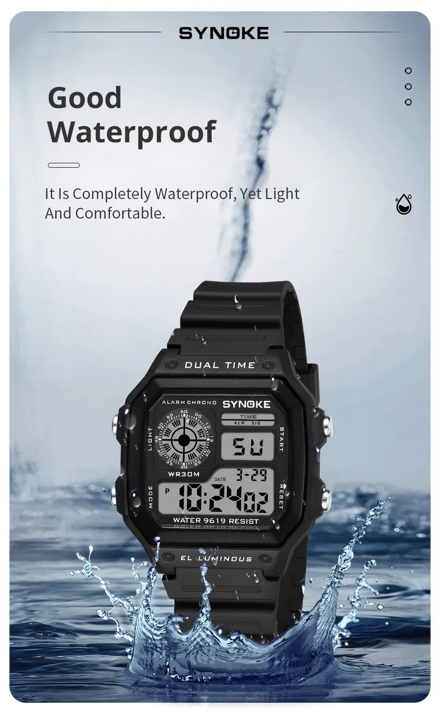 SYNOKE Military Digital Watches Men Sports Luminous Chronograph Waterproof Male Electronic Wrist Watches Relogio Masculino - RELUX.STORE