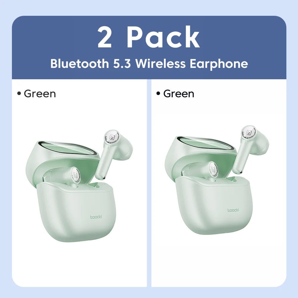 "Toocki TWS ENC Bluetooth 5.3 Earphones – HiFi Stereo Sound Wireless In - Ear Headphones with Mic, Waterproof for Mobile Phones" - RELUX.STORE