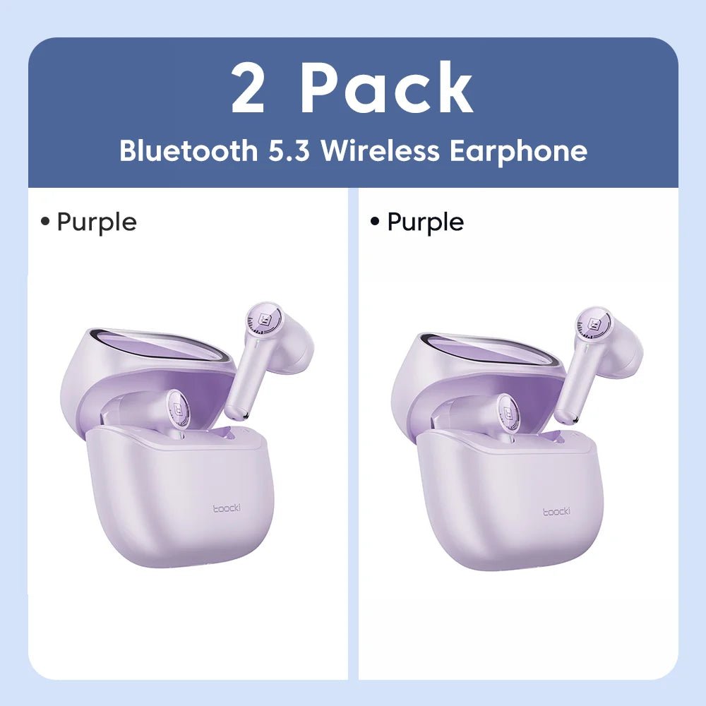 "Toocki TWS ENC Bluetooth 5.3 Earphones – HiFi Stereo Sound Wireless In - Ear Headphones with Mic, Waterproof for Mobile Phones" - RELUX.STORE