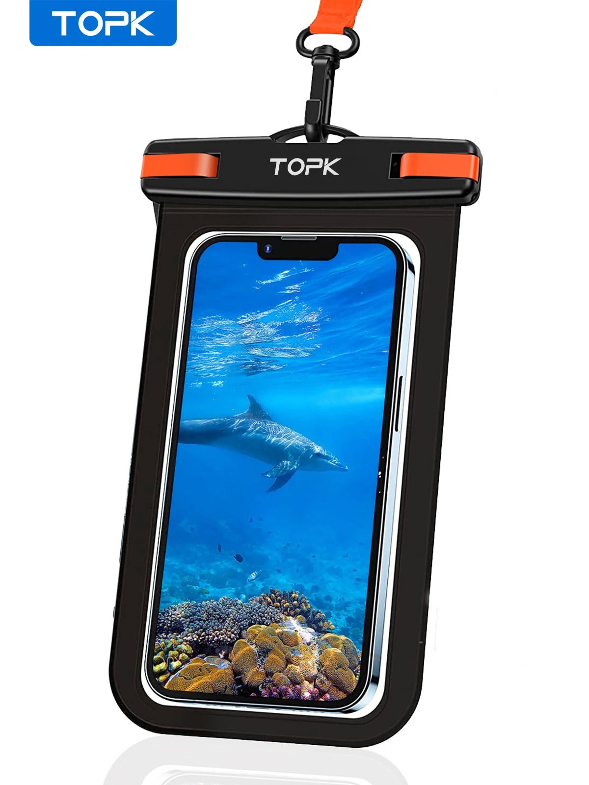 TOPK E01 Waterproof Phone Pouch,Universal IPX8 Waterproof Phone Case Dry Bag with Lanyard for iPhone Samsung Up to 7.0 inch - RELUX.STORE