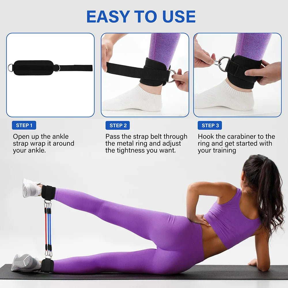 "TPE Resistance Bands Ankle Straps – D - Ring Fitness Cuffs for Leg Strength, Yoga & Gym Workouts | Safe Full - Body Exercise Equipment by Relux.Store" - RELUX.STORE