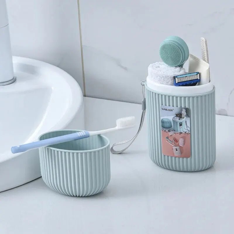 Travel Mouthwash Cup Portable Cute Essential for Business Trips Toothbrush Case with Lid Multifunctional Storage Set - RELUX.STORE