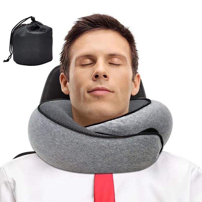 “Travel Neck Pillow – U - Shaped Memory Foam Snail Style for Neck Support, Portable Adjustable Soft Pillow for Sleep, Travel, and Noon Breaks” - RELUX.STORE