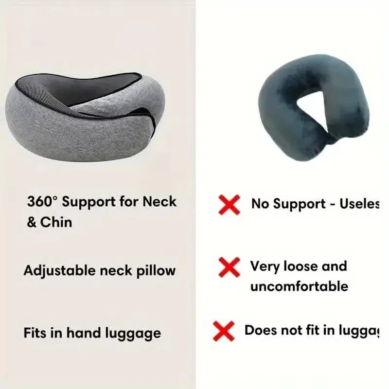 “Travel Neck Pillow – U - Shaped Memory Foam Snail Style for Neck Support, Portable Adjustable Soft Pillow for Sleep, Travel, and Noon Breaks” - RELUX.STORE