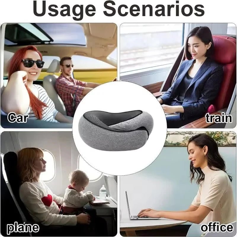 “Travel Neck Pillow – U - Shaped Memory Foam Snail Style for Neck Support, Portable Adjustable Soft Pillow for Sleep, Travel, and Noon Breaks” - RELUX.STORE