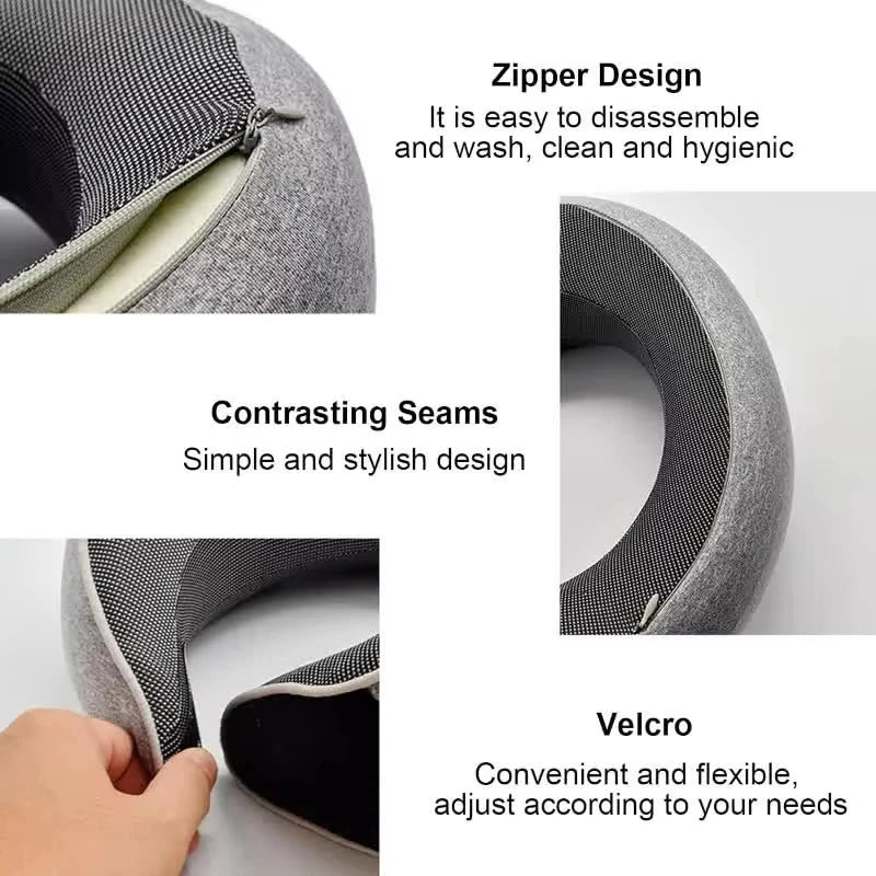 “Travel Neck Pillow – U - Shaped Memory Foam Snail Style for Neck Support, Portable Adjustable Soft Pillow for Sleep, Travel, and Noon Breaks” - RELUX.STORE