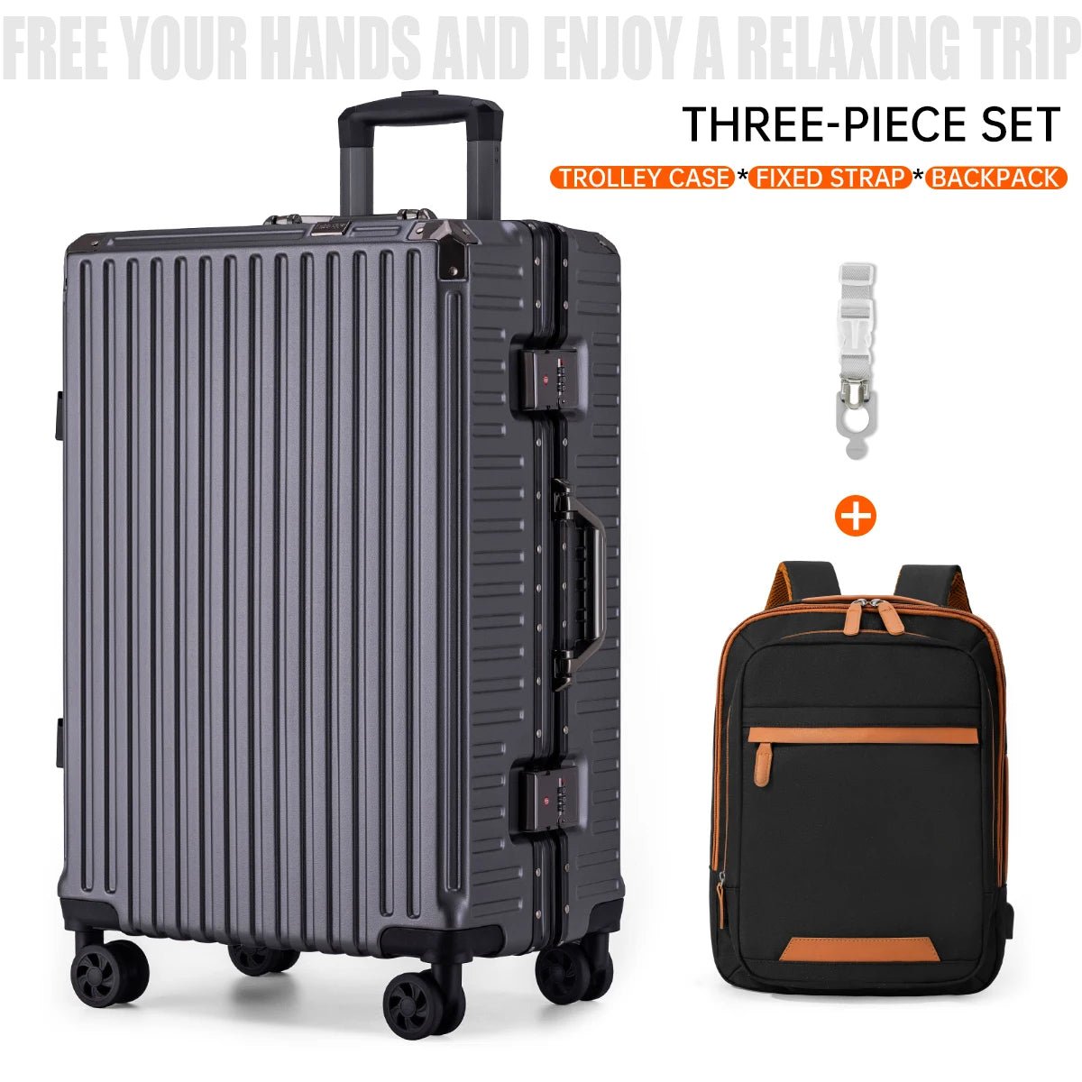 Trolley Luggage 20 24 26 28 Inch Aluminum Frame Rolling Luggage Case USB Travel Suitcase on Wheels Combination Lock Carry - On Luggage - RELUX.STORETrolley Luggage 20 24 26 28 Inch Aluminum Frame Rolling Luggage Case USB Travel Suitcase on Wheels Combination Lock Carry - On Luggage