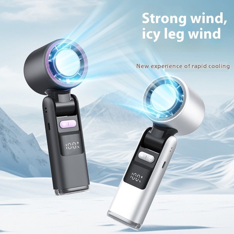 "Turbo Chilled Ice Sensation Mini Fan – High - Speed USB Powered Cooling Fan with Digital Display | Portable Cold Air Fan for Outdoor, Camping & Travel" - RELUX.STORE