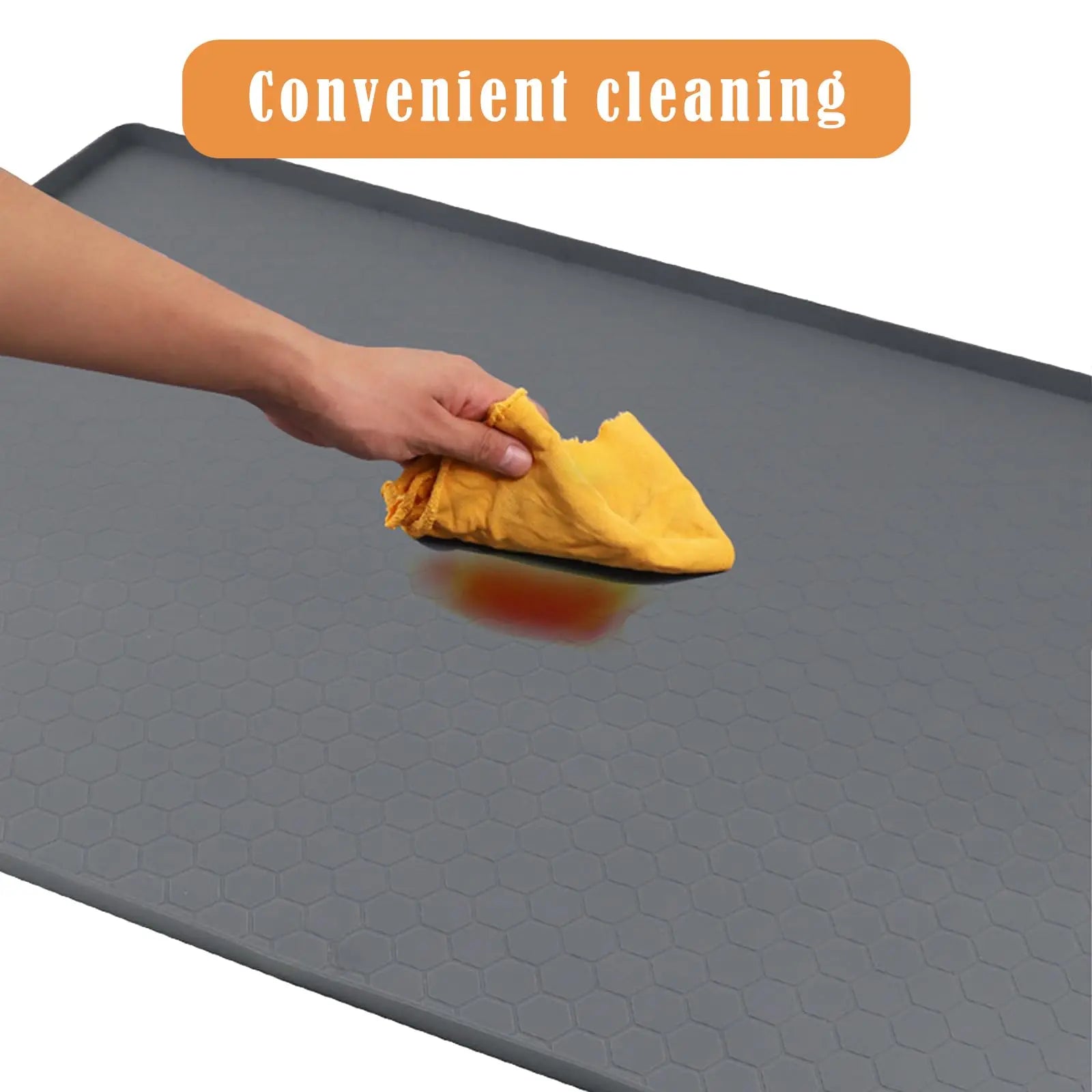Under Sink Mat, 34"×22“ Silicone Bathroom Sink Mat, Under Sink Liner Drip Tray and Protectors for Bottom of kitchen Sink - RELUX.STORE