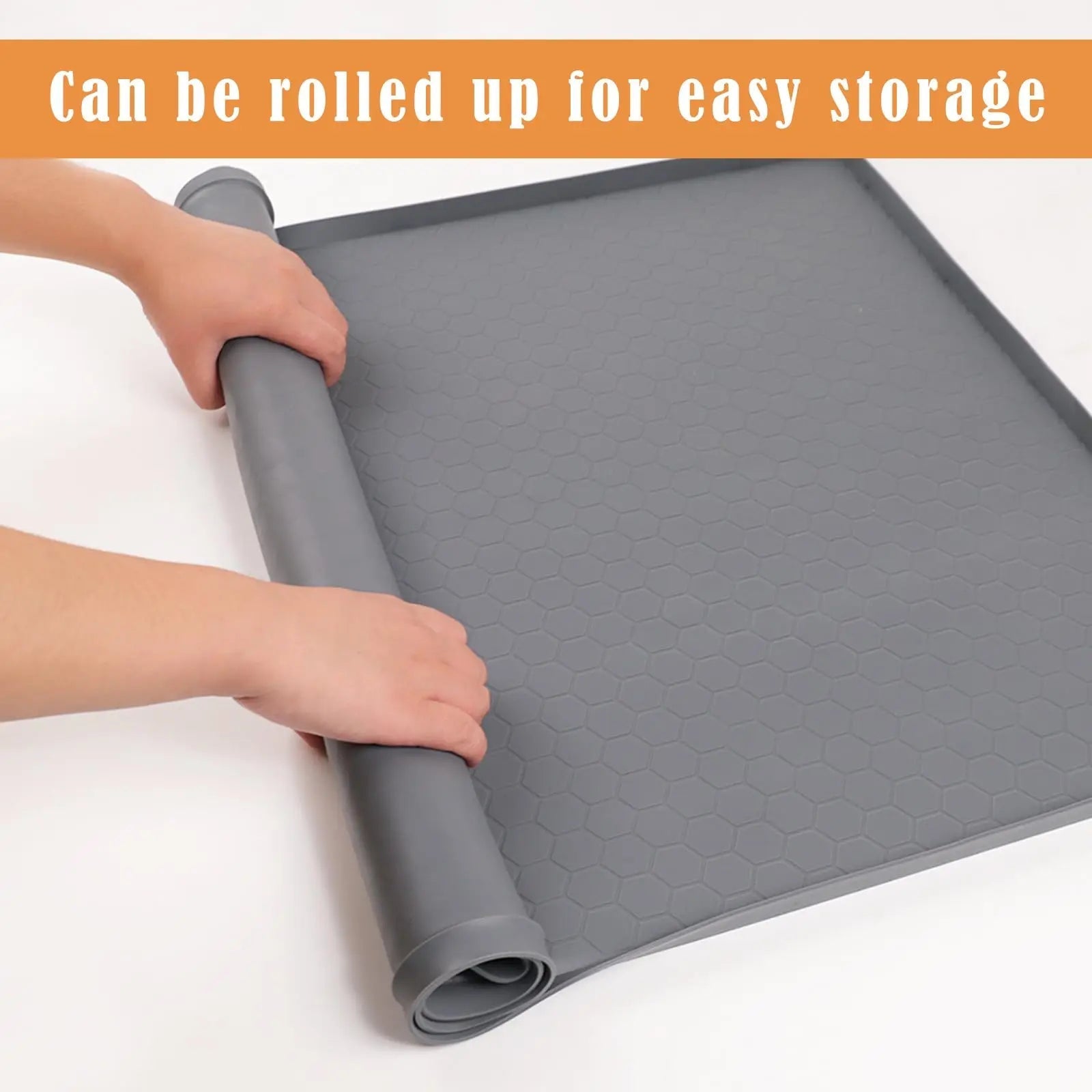 Under Sink Mat, 34"×22“ Silicone Bathroom Sink Mat, Under Sink Liner Drip Tray and Protectors for Bottom of kitchen Sink - RELUX.STORE
