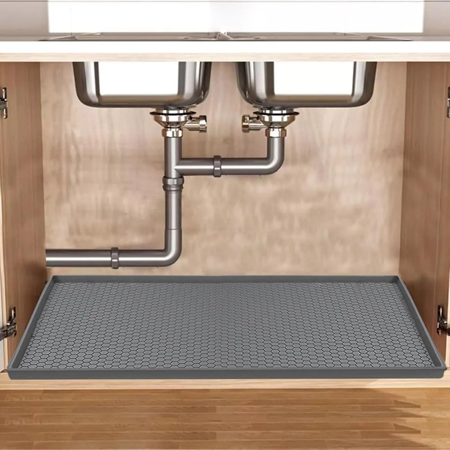 Under Sink Mat, 34"×22“ Silicone Bathroom Sink Mat, Under Sink Liner Drip Tray and Protectors for Bottom of kitchen Sink - RELUX.STORE