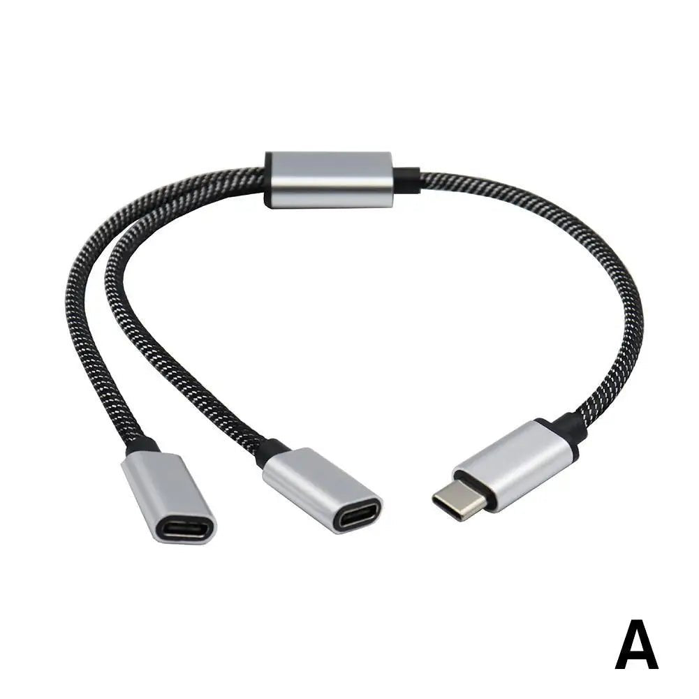 USB C Male To Double USB C Female Splitter Type C Hub For Type C Gaming Handle Charger Powerbanks Adapter - RELUX.STORE